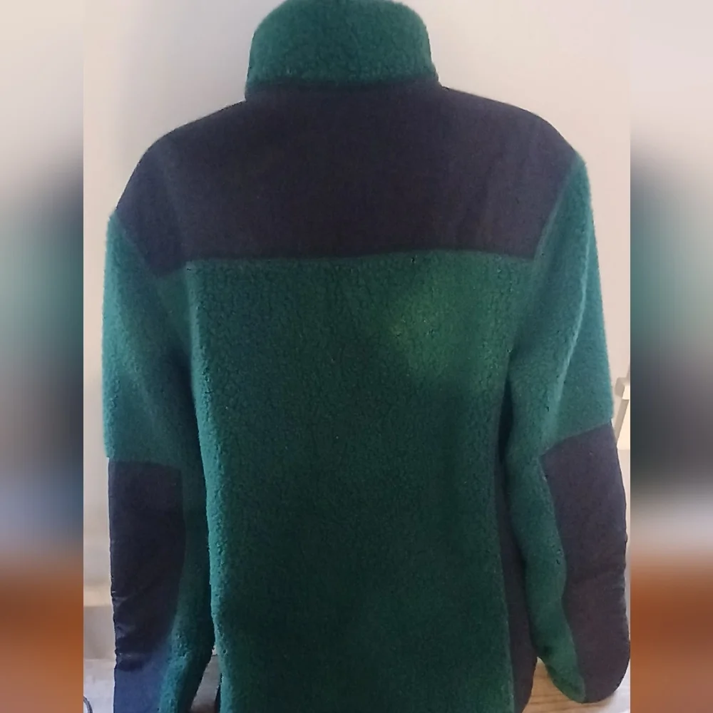 L.L. Bean Men's windproof fleece jacket, Green /Black POLARTEC Full Zip LG-REG